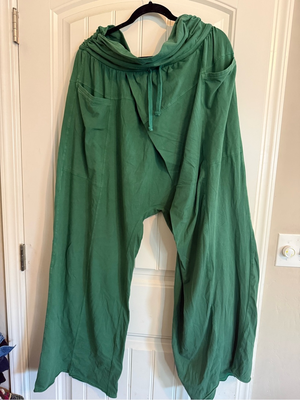 Free People Hot Shot Green Wide-Leg Drawstring Joggers